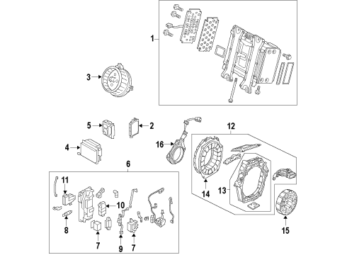 2006 Honda Civic Hybrid Components, Battery, Cooling System Stator Assy. Diagram for 1A240-RMX-305