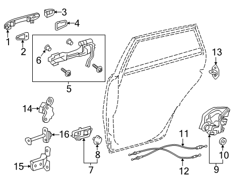 2020 Toyota Corolla Rear Door Lock Cable Diagram for 69770-12280