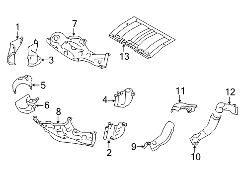 2015 Scion FR-S Heat Shields Converter Shield Diagram for SU003-01148