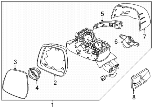 2022 Kia Carnival Outside Mirrors ACTUATOR Assembly-O/S Mir, LH Diagram for 87612-D2000