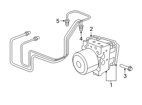 2009 Jeep Wrangler ABS Components Tube Assembly-Master Cylinder To HCU Diagram for 52129152AE