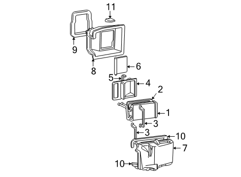 1994 Chevrolet S10 Heater Core & Control Valve Core, Heater Diagram for 52470828