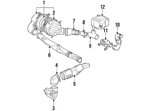 1988 Toyota MR2 Powertrain Control Air Cleaner Assembly Diagram for 17700-16350