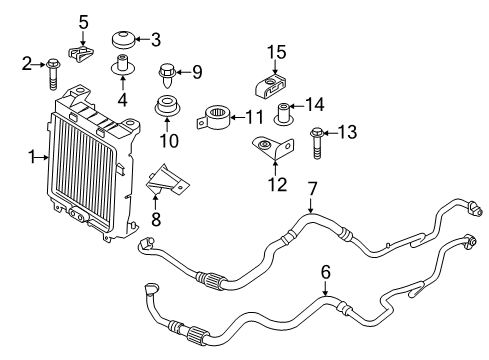 2016 BMW X5 Oil Cooler Grommet Diagram for 17217585288