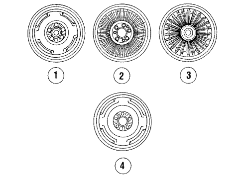 1986 Ford LTD Wheels Wheel Cover Diagram for E3DZ1130A