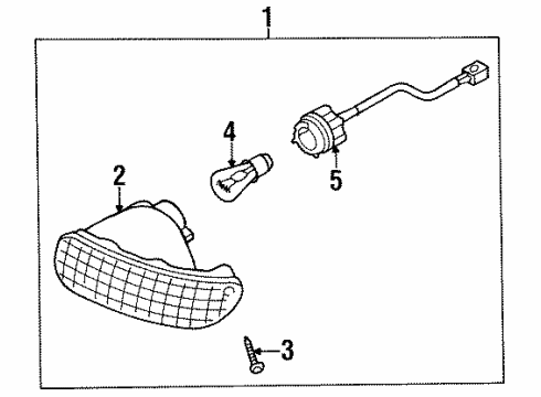 1996 Kia Sephia Signal Lamps Unit Assembly-RH Diagram for 0K24051061