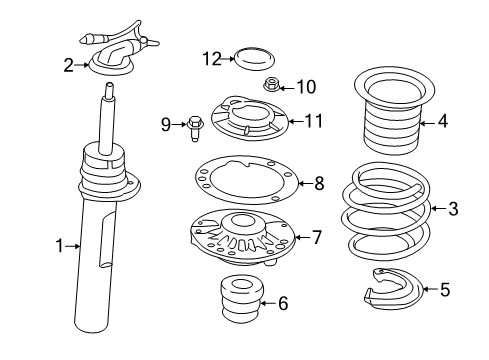 2022 Mini Cooper Countryman Struts & Components - Front Protective Cap With Cable Set Vdc Diagram for 37106876863