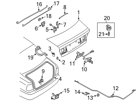 2005 Nissan Sentra Trunk Cylinder-Trunk Lid Lk Diagram for H4660-5M000