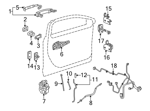 2014 Buick LaCrosse Front Door - Lock & Hardware Door Check Diagram for 22791910