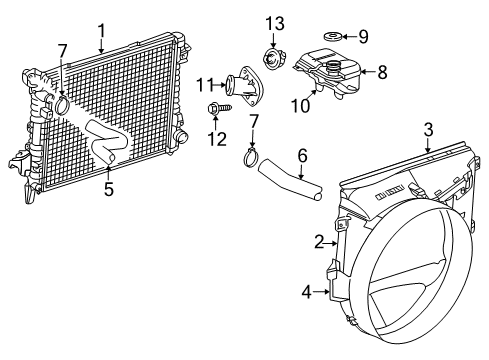 2003 Dodge Ram 1500 Radiator & Components Engine Cooling Radiator Diagram for 52029835AD