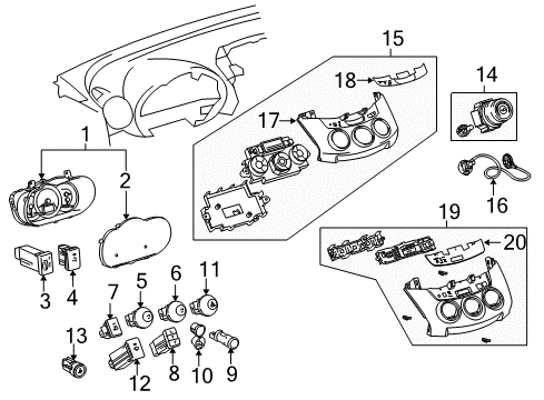 2009 Toyota RAV4 Heated Seats Dash Control Unit Diagram for 55903-0R010