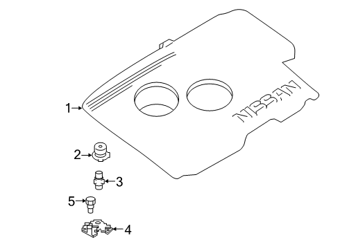 2019 Nissan Altima Engine Appearance Cover Bracket Ornament Diagram for 14049-6CA0A