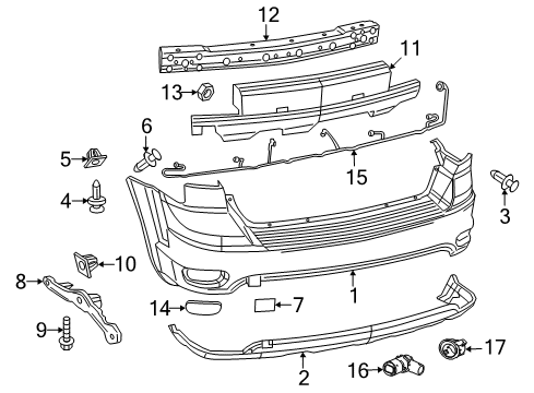 2018 Dodge Journey Parking Aid Module-Parking Assist Diagram for 56054121AD