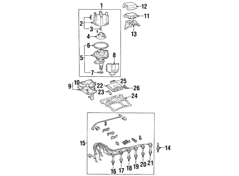 1992 Lexus SC300 Powertrain Control Cover Diagram for 19121-46010