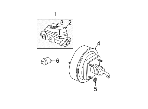 2005 Dodge Dakota Hydraulic System Brake Mastr Cylinder Diagram for 5159992AA