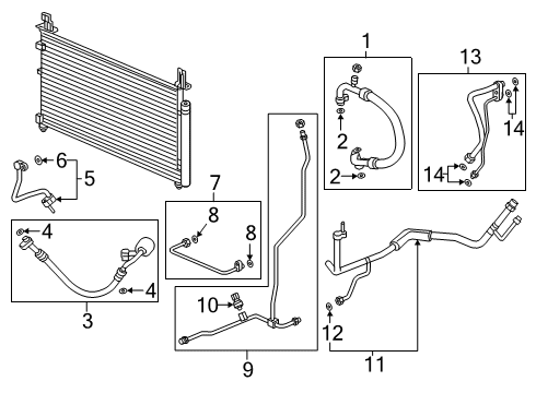 2018 Honda Clarity Air Conditioner Pipe Complete, Aircon Diagram for 80320-TRW-A01