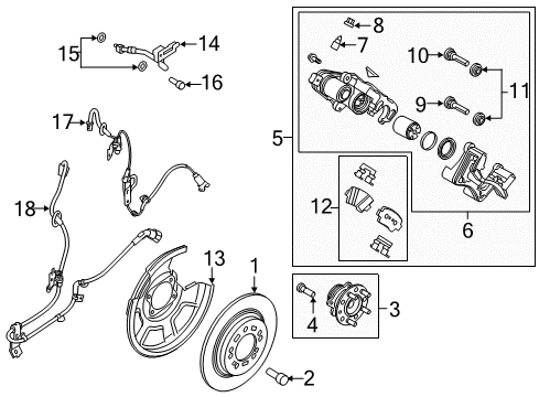 2015 Hyundai Sonata Rear Brakes Brake Assembly-Rear Wheel, LH Diagram for 58210-C1500