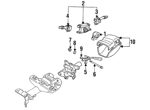 1997 Toyota Celica Steering Column Housing & Components, Shaft & Internal Components, Shroud, Switches & Levers Combo Switch Diagram for 84310-2L330