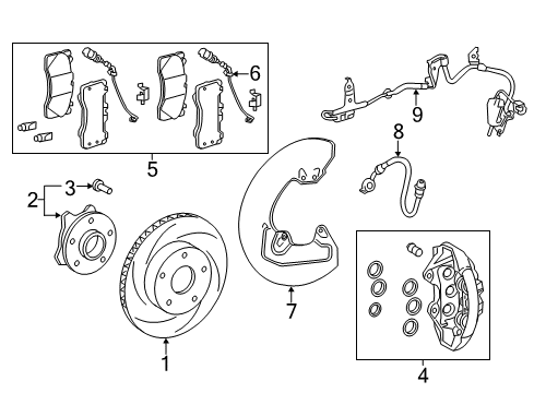 2016 Lexus RC F Front Brakes Wire, Skid Control Sensor Diagram for 89516-24050