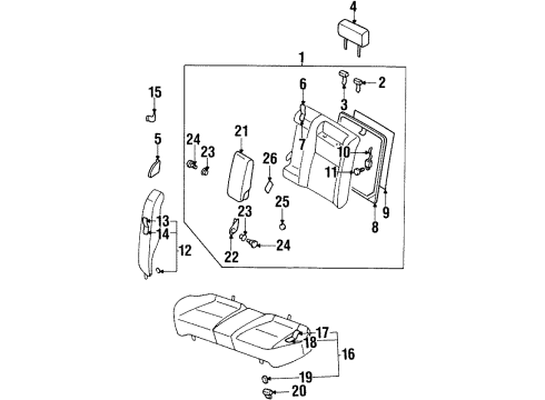 1999 Infiniti G20 Rear Seat Screw-Machine Diagram for 08360-6165D