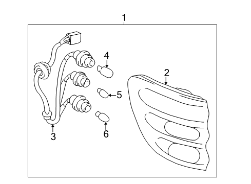 2002 Toyota Sequoia Bulbs Socket & Wire Diagram for 81555-0C020