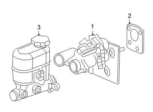 2005 Hummer H2 Hydraulic System Cylinder Asm, Brake Master Diagram for 19209243