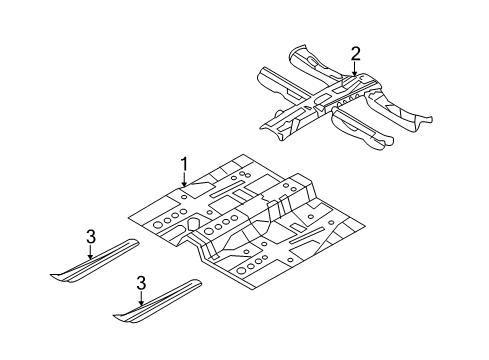 2013 Hyundai Sonata Pillars, Rocker & Floor - Floor & Rails Panel Assembly-Center Floor Diagram for 65110-3S000
