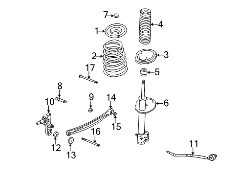 2000 Dodge Neon Rear Suspension Components, Stabilizer Bar Arm-Rear Lateral Diagram for 5272254