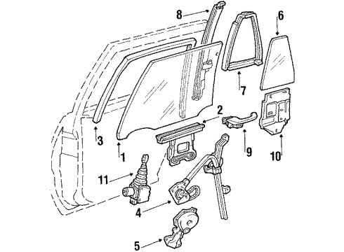 1991 Pontiac Bonneville Rear Door HANDLE, Door Outside Handle Diagram for 20734009