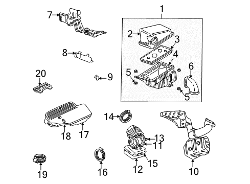 2001 Pontiac Grand Am Air Intake Cleaner Asm-Air Diagram for 25171392