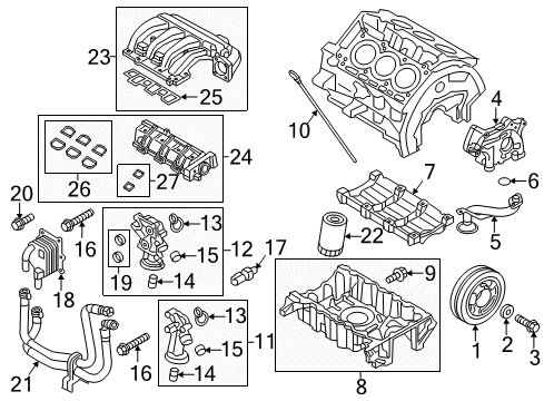 2016 Ford Explorer Intake Manifold Oil Cooler O-Ring Diagram for AT4Z-6840-B