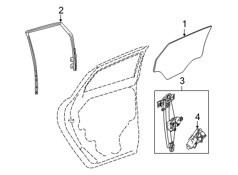 2016 Cadillac SRX Rear Door Run Weatherstrip Diagram for 20869147