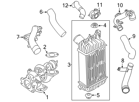 2011 Nissan Juke Turbocharger Charge Air Cooler Diagram for 14461-1KC0A