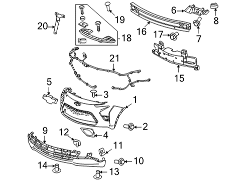 2022 Chevrolet Bolt EV Bumper & Components - Front Emblem Diagram for 42730994