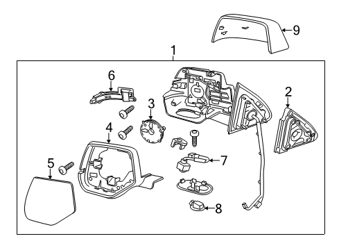 2016 Cadillac Escalade ESV Parking Aid Mirror Assembly Diagram for 84354099