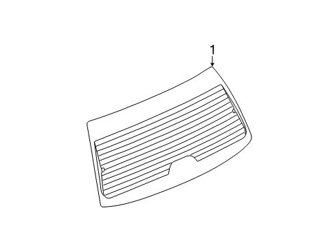 2008 Chevrolet Equinox Lift Gate - Glass & Hardware Lift Gate Glass Diagram for 15222744