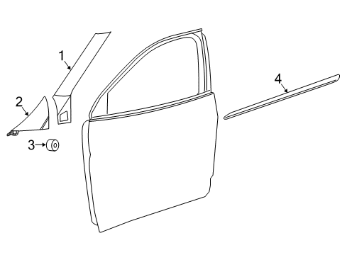 2015 Ram ProMaster City Exterior Trim - Front Door Molding-Body Side Diagram for 5YF68JXWAA