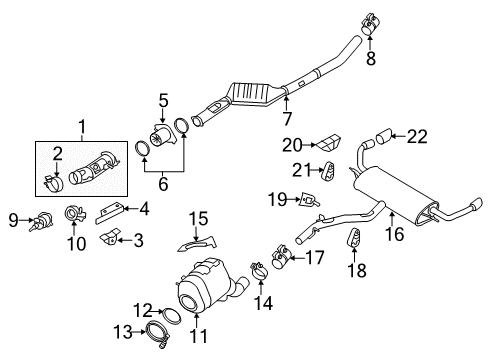 2018 BMW X5 Exhaust Components Gasket Diagram for 18307803853