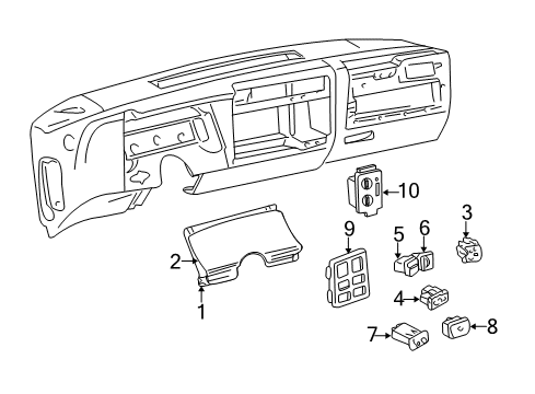 1997 Chevrolet Blazer Switches Cluster Diagram for 16206725