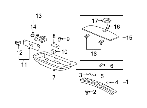 2007 Acura MDX Interior Trim - Rear Body Lock, Tool Holder (Graphite Black) Diagram for 84695-STX-A01ZA