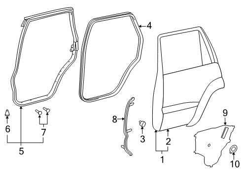 2011 Lexus LX570 Rear Door Panel Sub-Assy, Rear Door, RH Diagram for 67003-60420