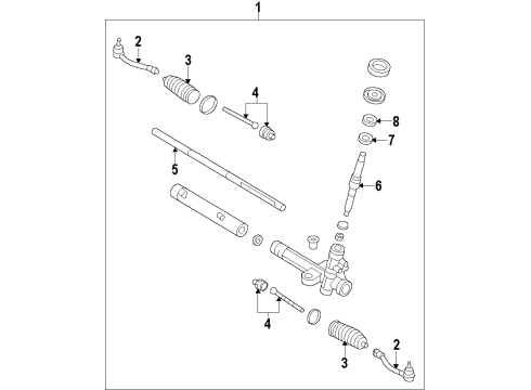 2013 Hyundai Elantra Steering Column & Wheel, Steering Gear & Linkage End Assembly-Tie Rod, LH Diagram for 56820-A5000