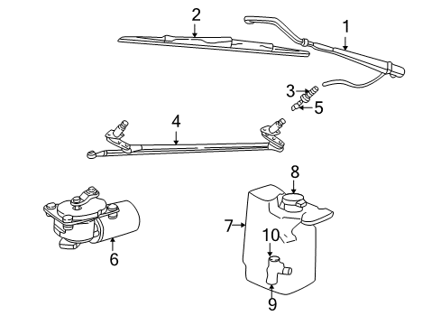 2002 Dodge Ram 1500 Van Wiper & Washer Components Motor-Windshield WIPER Diagram for RL004412AA