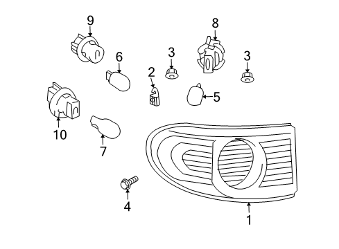 2007 Toyota FJ Cruiser Bulbs Tail Lamp Diagram for 81561-35301