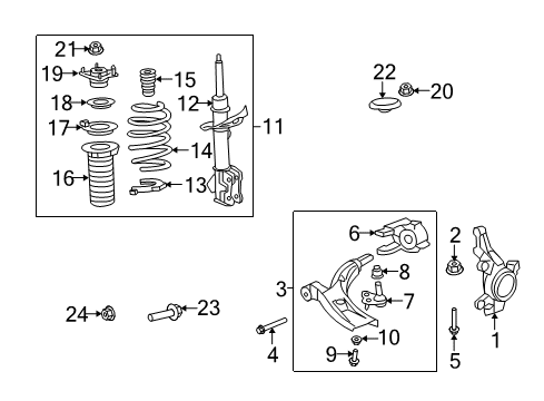 2010 Honda CR-V Front Suspension Components, Lower Control Arm, Stabilizer Bar Spring, Left Front Diagram for 51406-SWA-A03