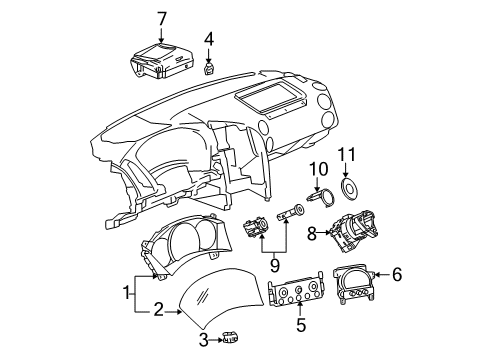 2006 Pontiac Grand Prix Cluster & Switches, Instrument Panel Instrument Cluster Assembly Diagram for 15888453