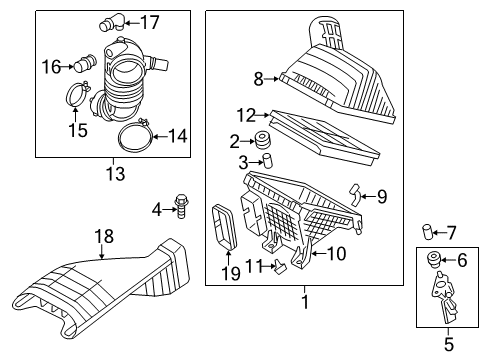 2014 Kia Optima Belts & Pulleys Air Cleaner Assembly Diagram for 281103Q500