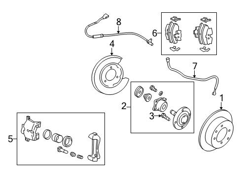 2008 Hyundai Sonata Anti-Lock Brakes Caliper Kit-Rear Brake, LH Diagram for 58310-3KA03