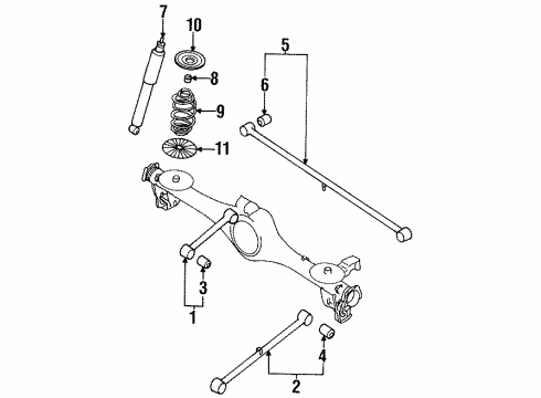 1997 Kia Sportage Rear Suspension Arm Assembly-Lower RH Diagram for 0K01128300B