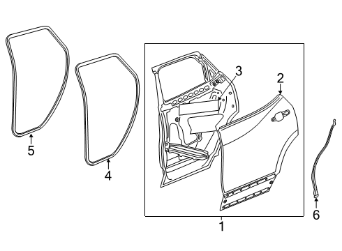 2020 Chevrolet Blazer Rear Door Door Weatherstrip Diagram for 42440845